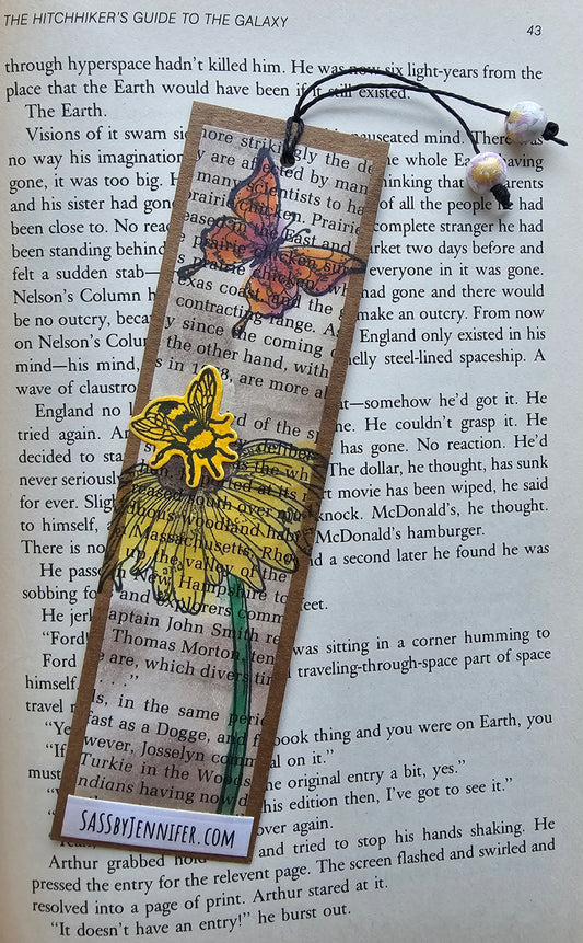 What kind of dystopian hellscape is this? (Handmade double-sided bookmark)