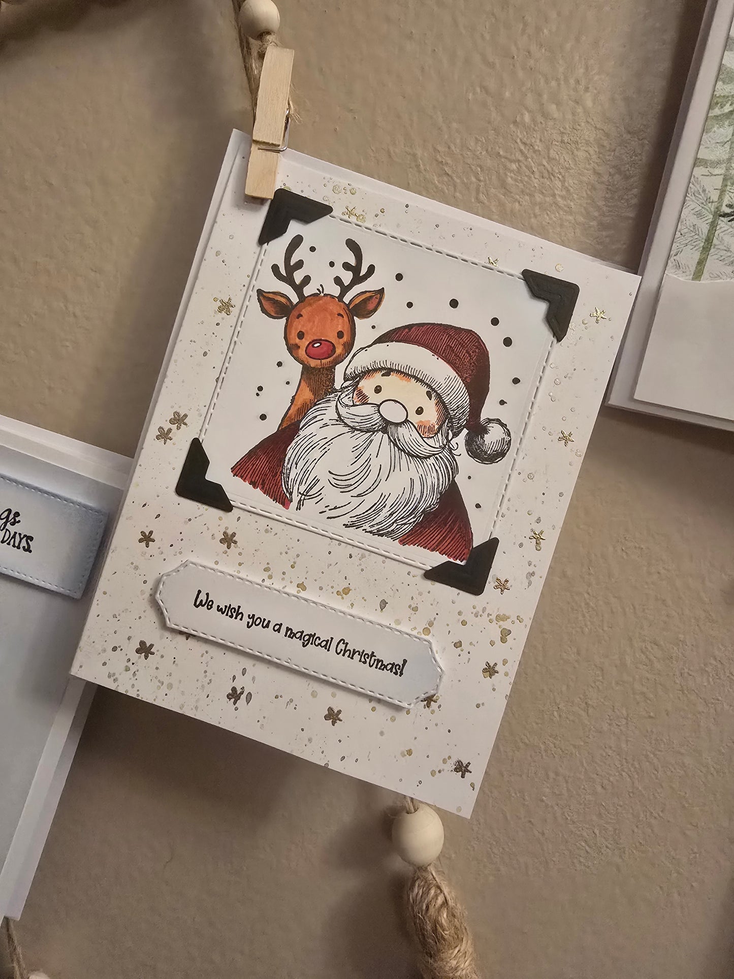 "We wish you a magical Christmas!" Handmade Holiday Card