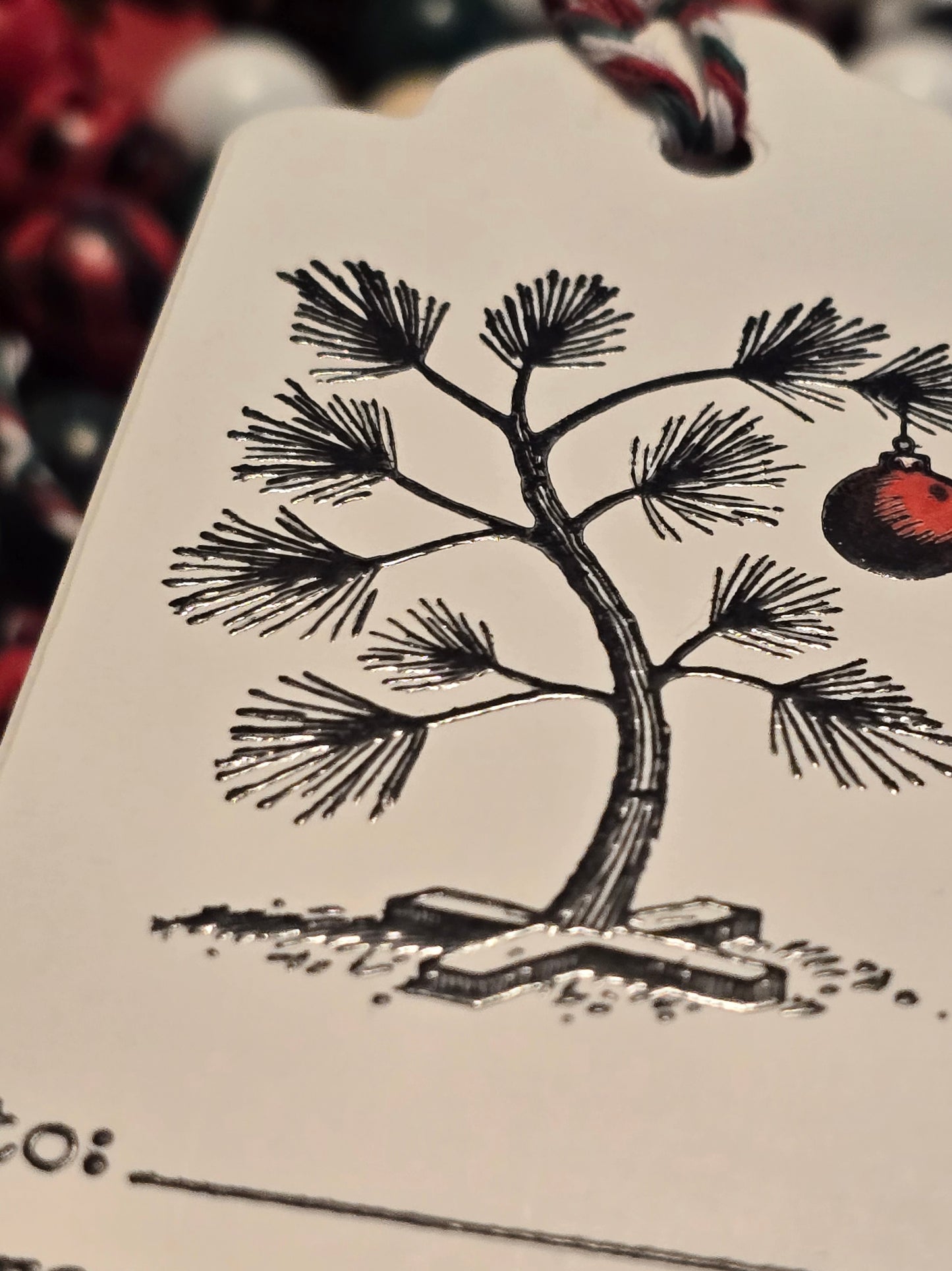 Charlie Brown Christmas Tree Gift Tag (individual, white, 20 available)