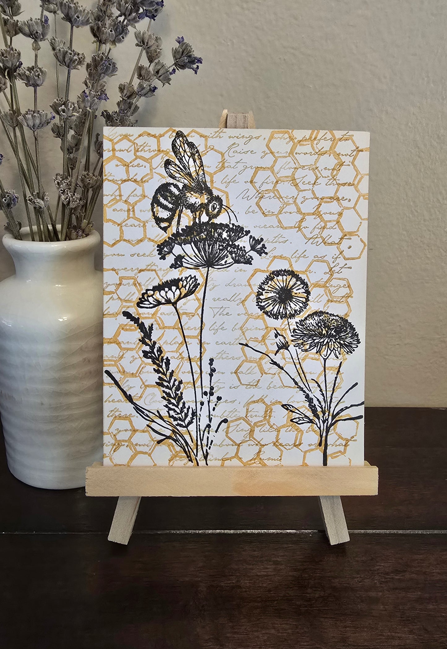 Beautiful Bees Blank Notecard - Set of 4 Unique Designs