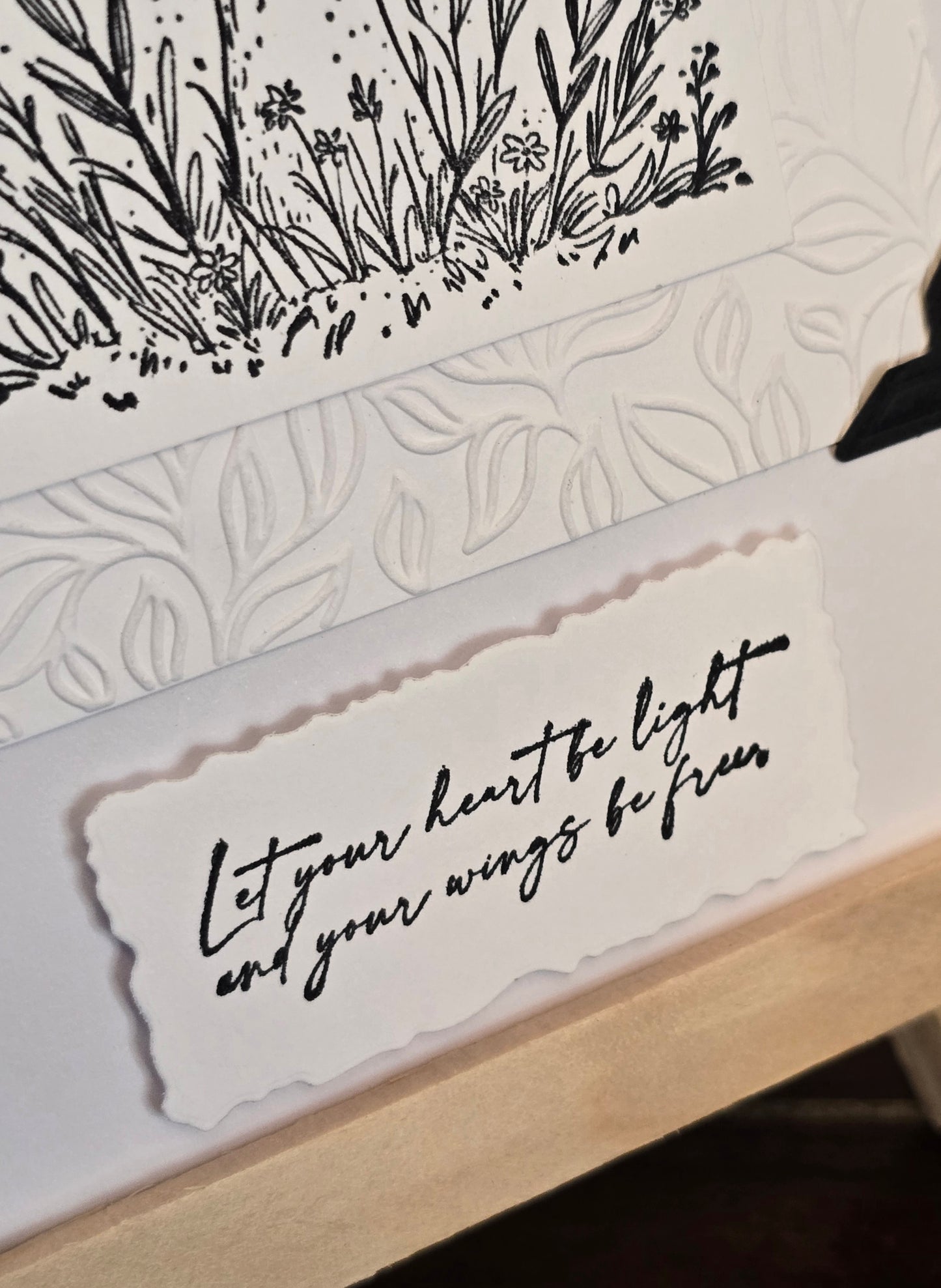 Let your heart be light and your wings be free (Handmade Greeting Card)
