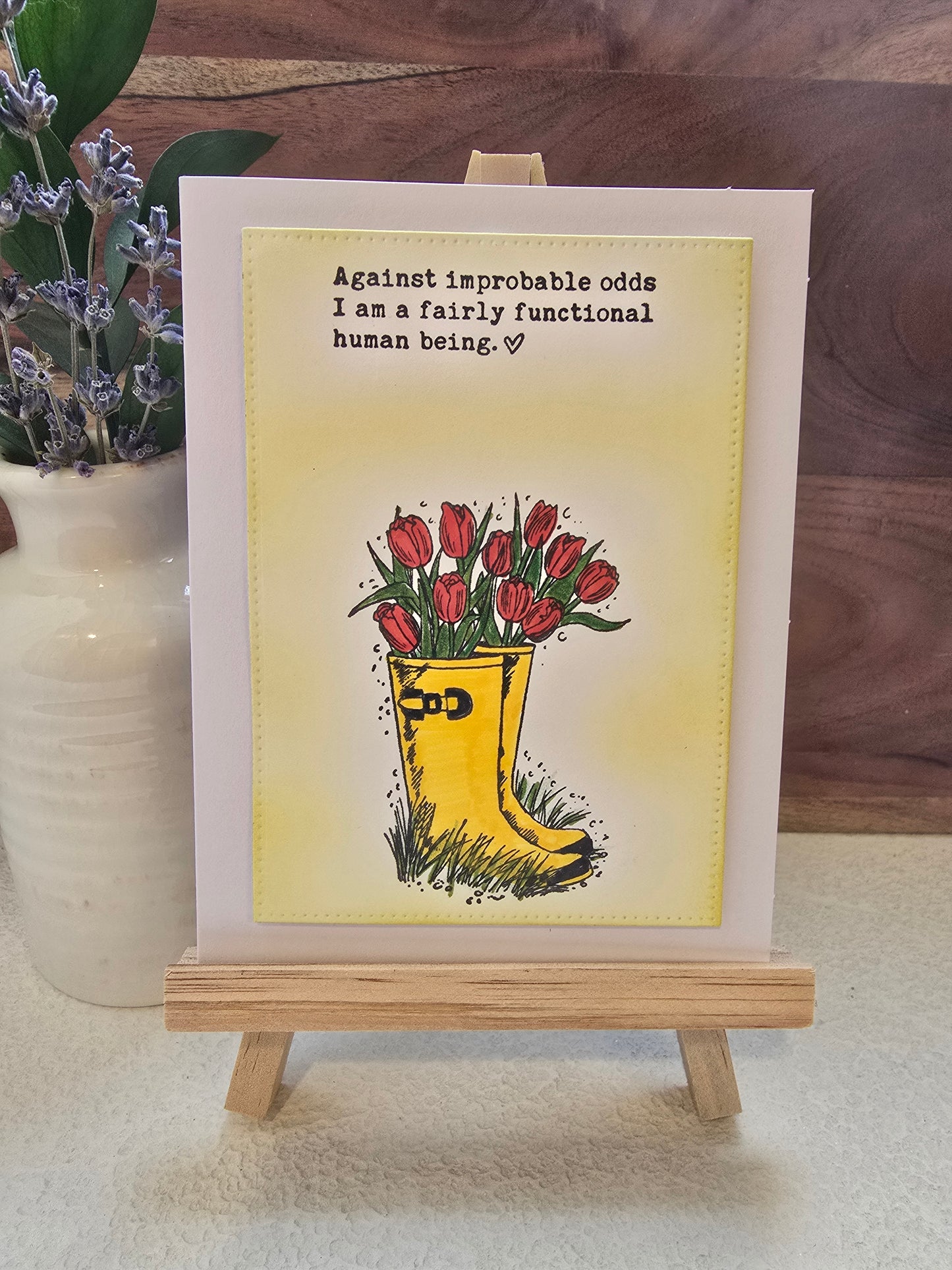 Against improbable odds, I am a fairly functional human being. Handmade Mother's Day Card