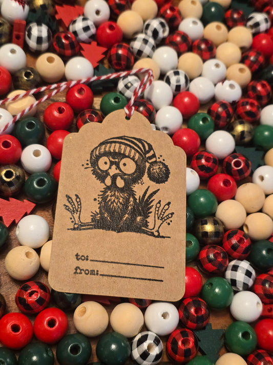 Holiday Gift Tags (Kraft) - assorted designs, double sided, set of 7