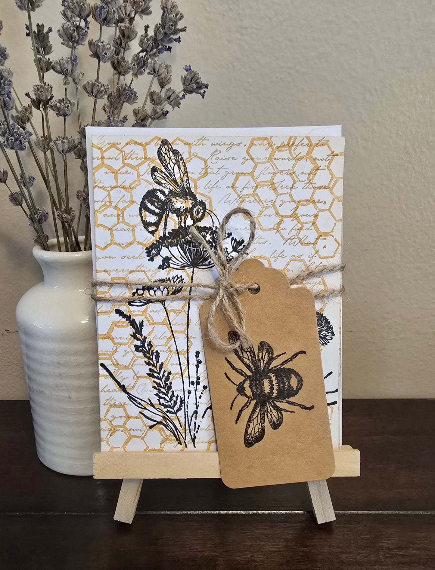 Beautiful Bees Blank Notecard - Set of 4 Unique Designs