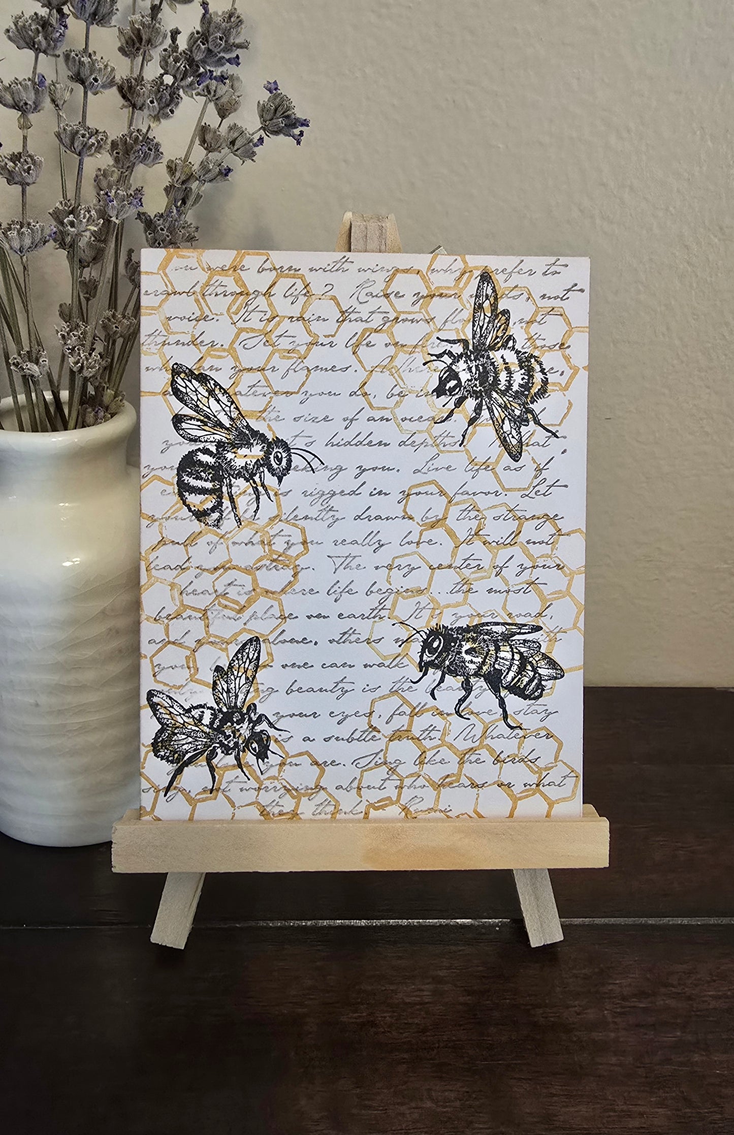 Beautiful Bees Blank Notecard - Set of 4 Unique Designs