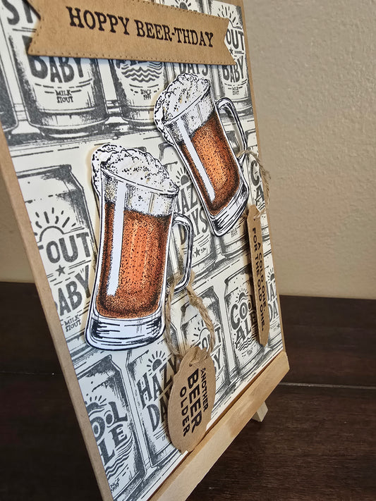 Hoppy Beer-thday Handmade Birthday Card