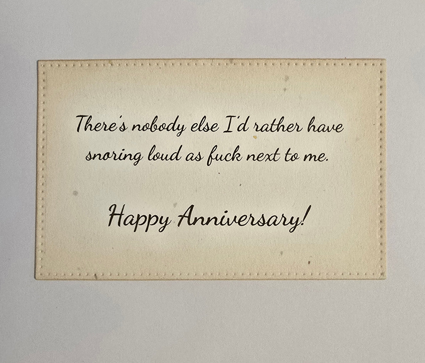 ...I recorded you snoring last night (Sweary Handmade Anniversary Card)