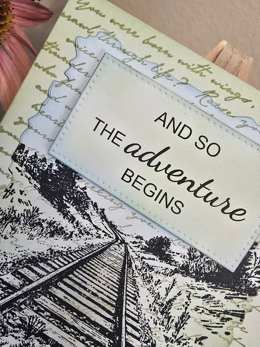 And so the adventure begins - Handmade Wedding Card