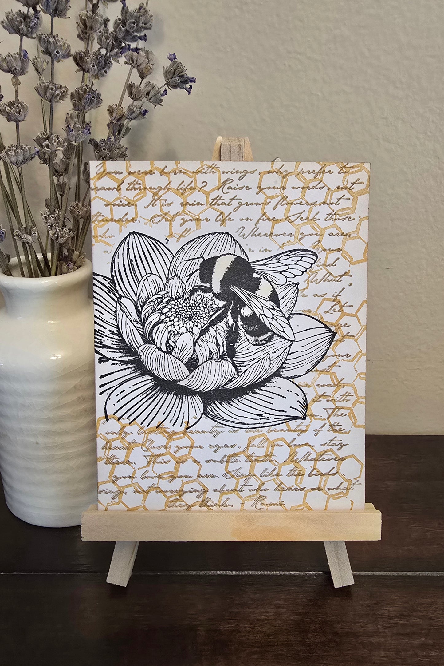 Beautiful Bees Blank Notecard - Set of 4 Unique Designs