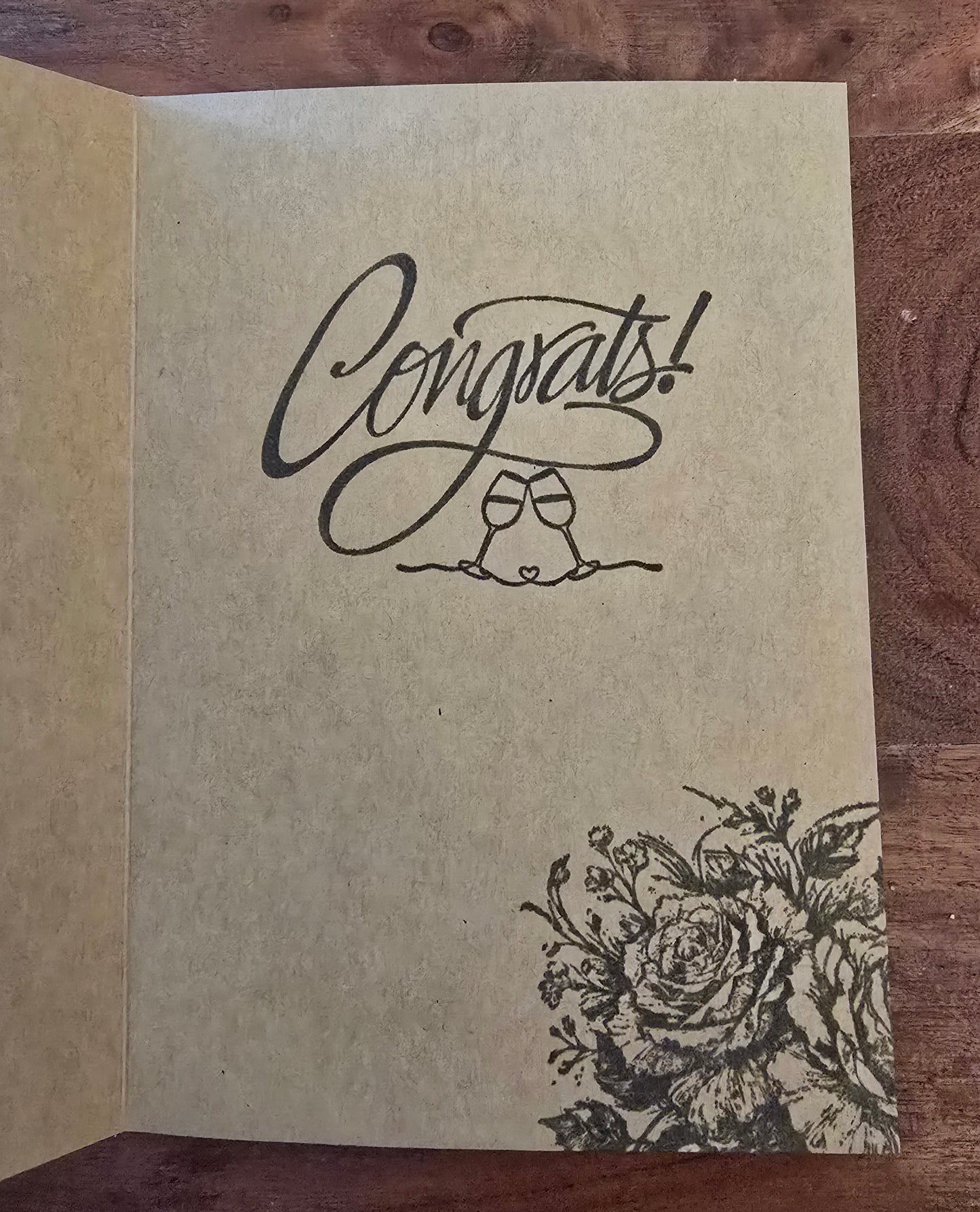 "love & laughter FOREVER AFTER" Handmade Wedding Card