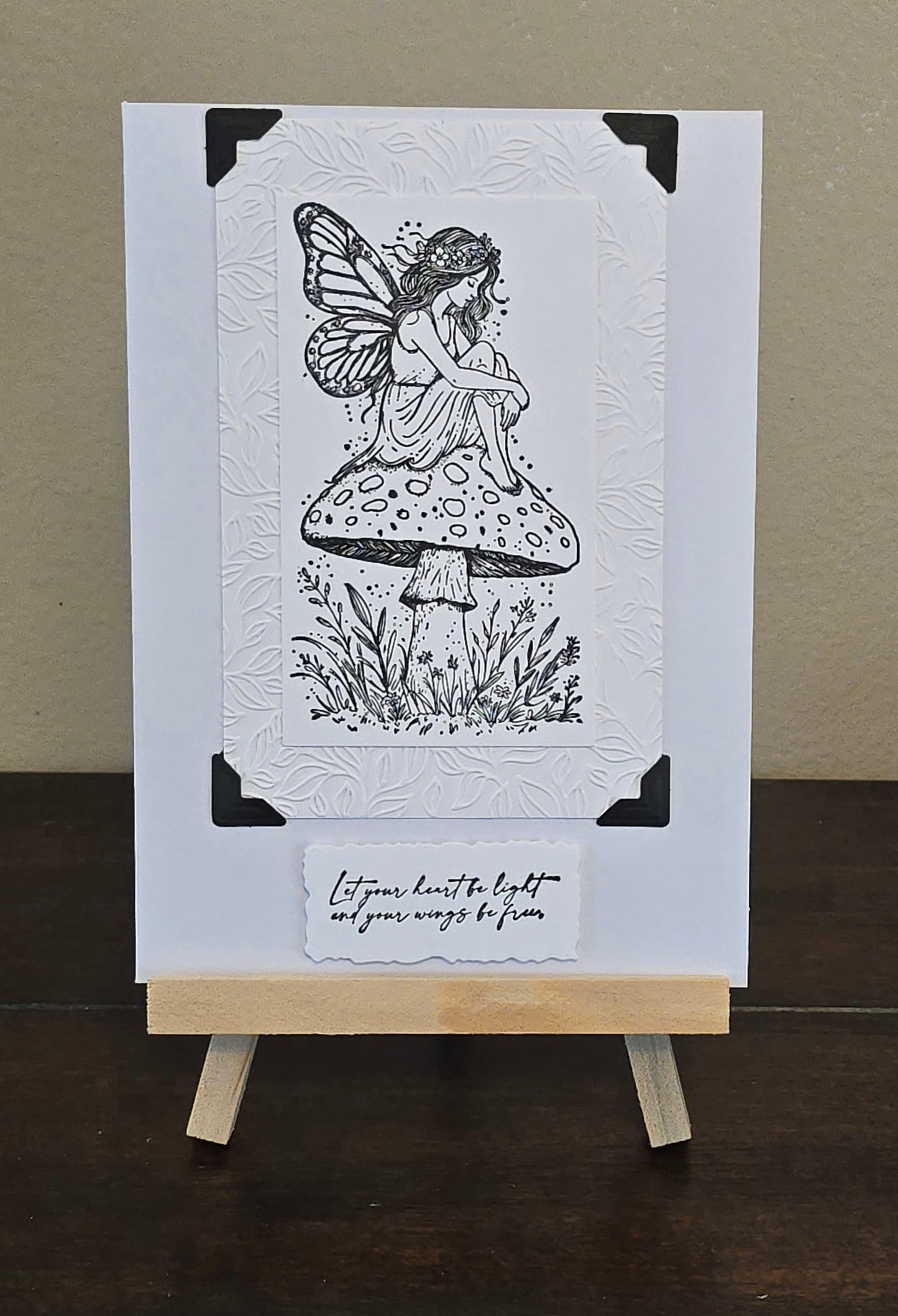Let your heart be light and your wings be free (Handmade Greeting Card)
