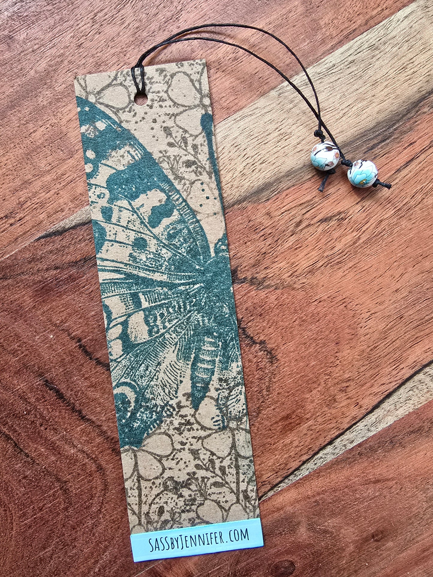 Coordinating Gift Set -Handmade Birthday Card, Mini Tote Bag, and Bookmark (Butterfly & Flower theme)