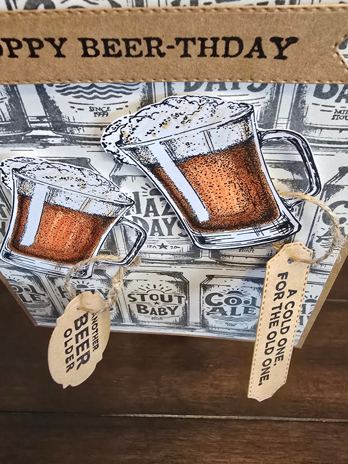 Hoppy Beer-thday Handmade Birthday Card