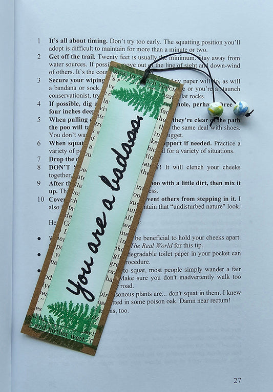 You are a bad@ass. (Handmade double-sided bookmark)