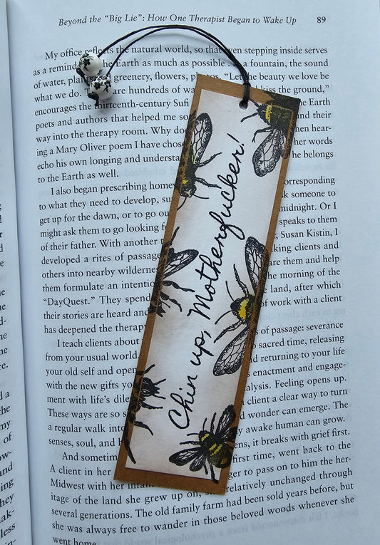 Chin up, Motherf*cker (Handmade double-sided bookmark)