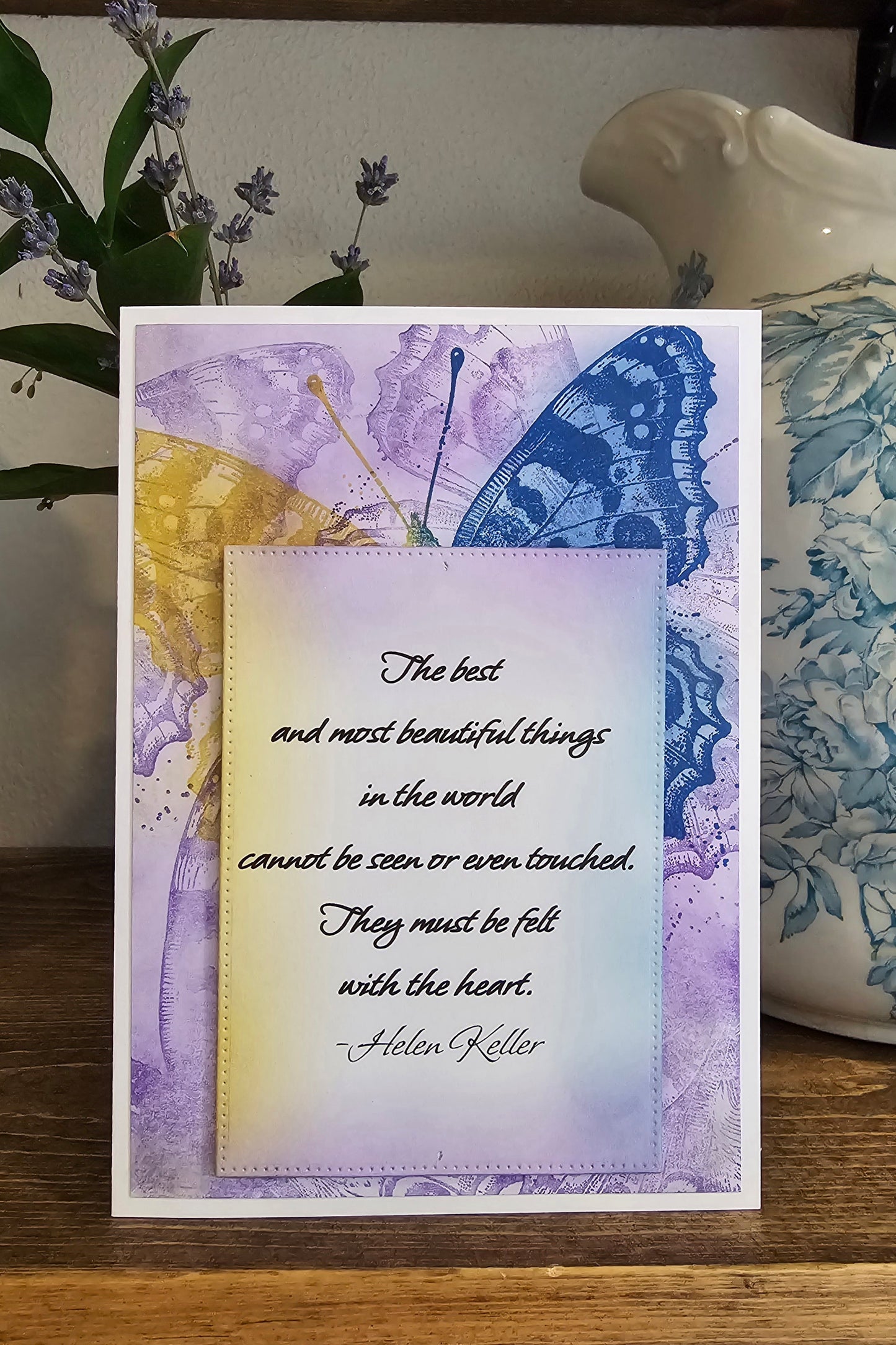 The best and most beautiful things... Helen Keller (Handmade Sympathy Card)