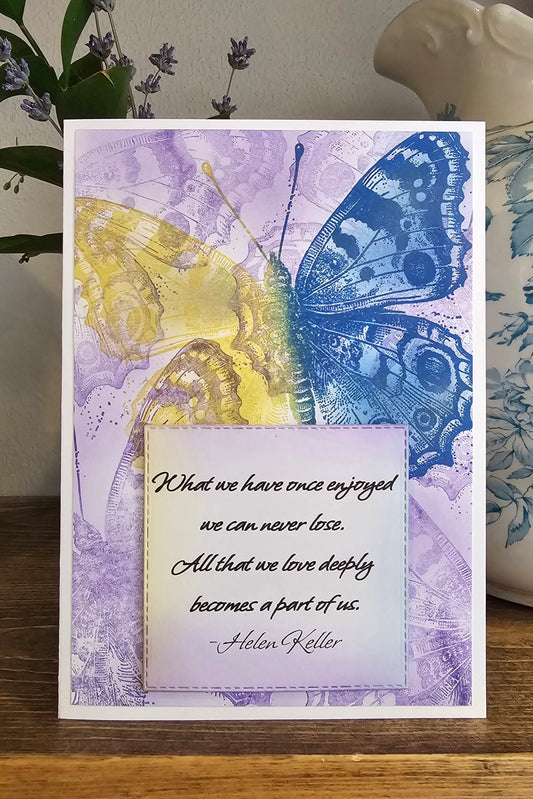 What we have once enjoyed...Helen Keller (Handmade Sympathy Card)