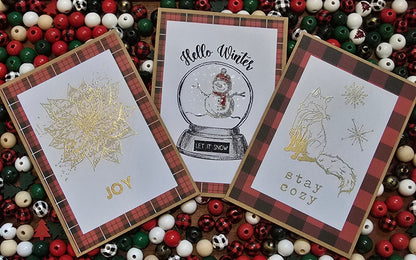 Cozy Plaids Holiday Card Collection (6 Unique Cards)