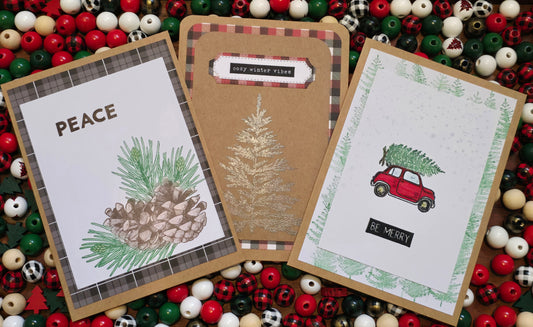 Cozy Plaids Holiday Card Collection (6 Unique Cards)