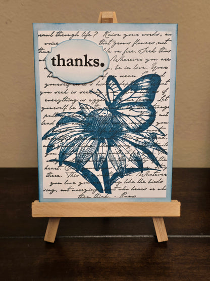 "thanks." Notecard set (5 unique designs, blank inside)