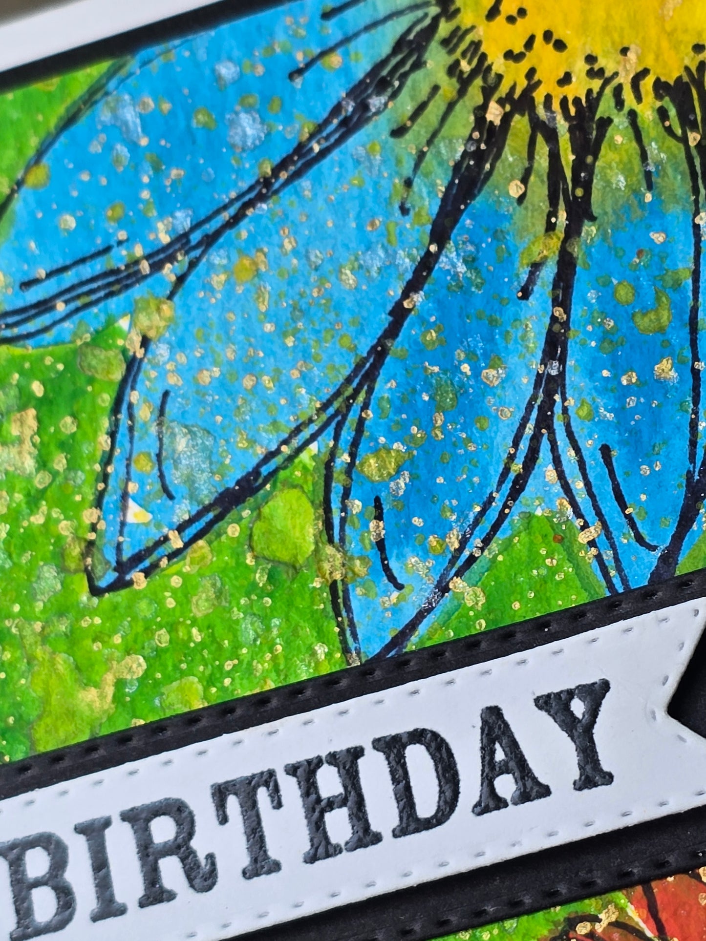 "Happy Birthday" Handmade Watercolor Card