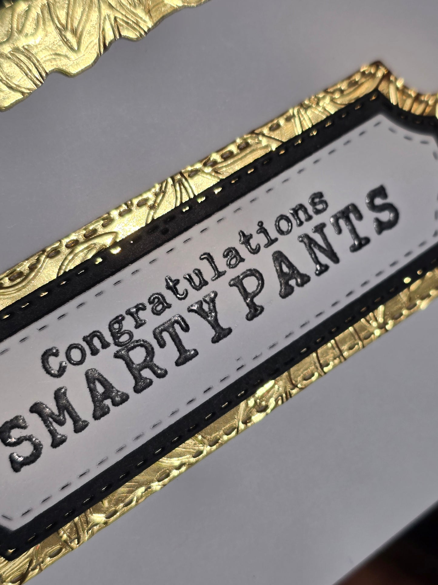"Congratulations SMARTYPANTS" Handmade Graduation Card (with wobbly spring action effect)