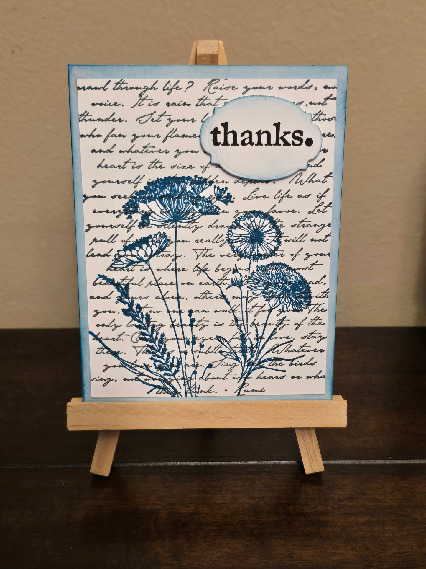 "thanks." Notecard set (5 unique designs, blank inside)