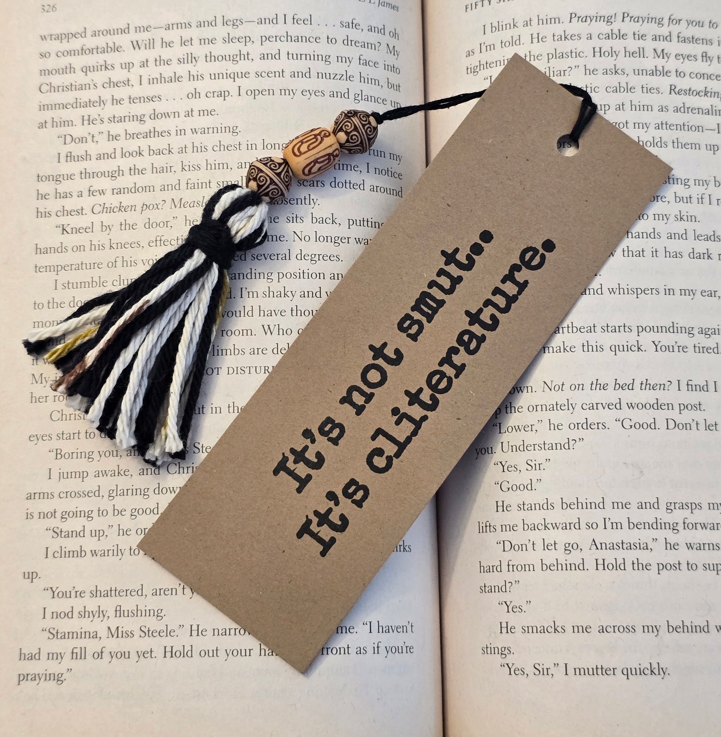 "It's not smut...It's cliterature." Handmade Bookmark