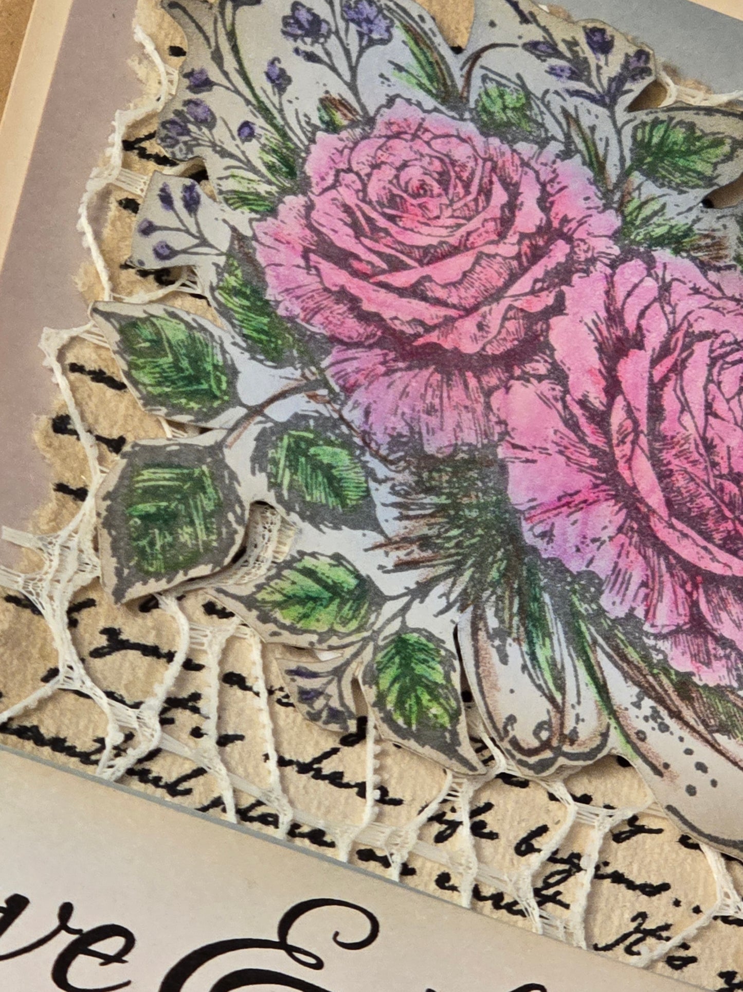 "love & laughter FOREVER AFTER" Handmade Wedding Card