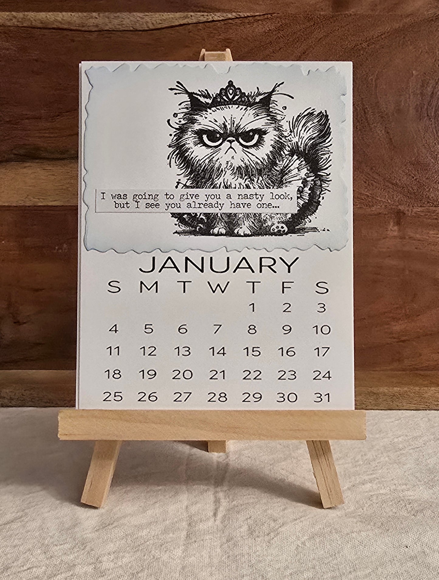 "Animals with Attitude" 2026 Desktop Calendar (Small) - Easel sold separately