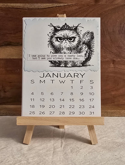 "Animals with Attitude" 2026 Desktop Calendar (Small) - Easel sold separately