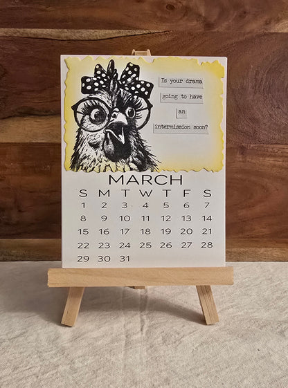 "Animals with Attitude" 2026 Desktop Calendar (Small) - Easel sold separately