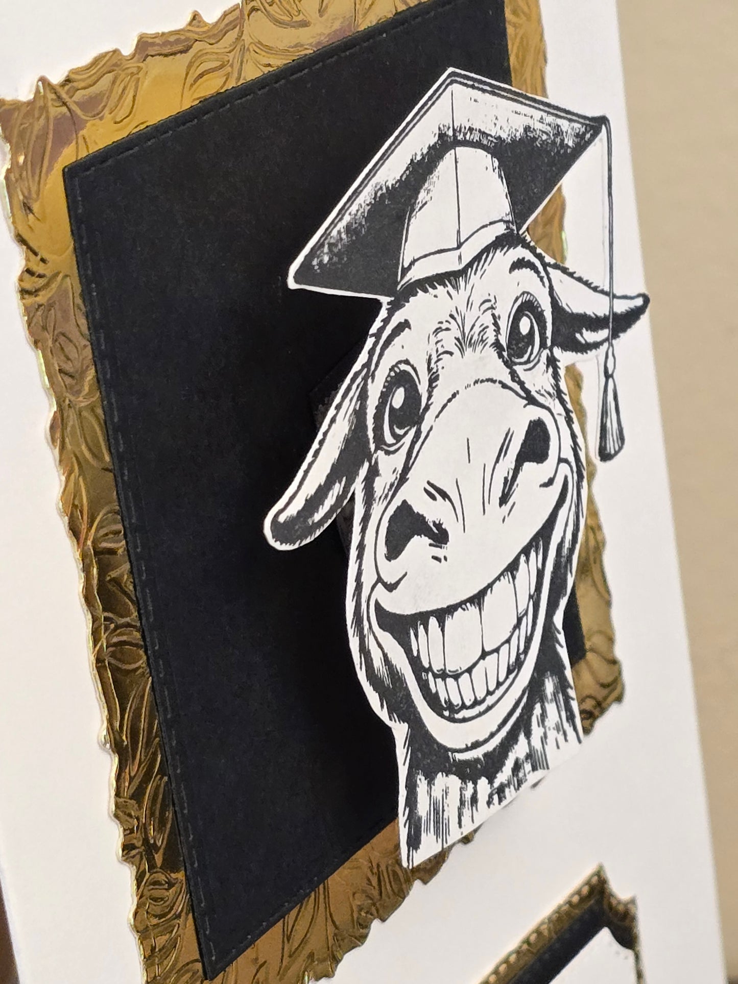 "Congratulations SMARTYPANTS" Handmade Graduation Card (with wobbly spring action effect)