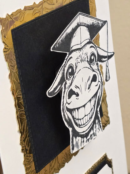 "Congratulations SMARTYPANTS" Handmade Graduation Card (with wobbly spring action effect)