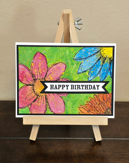 "Happy Birthday" Handmade Watercolor Card