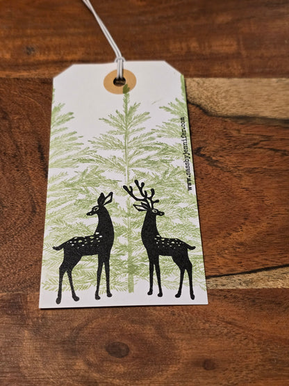 Wintery Nature Themed Holiday Gift Tags (Double Sided, Set of 5)
