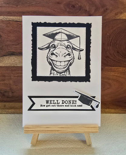 Well Done! Now get out there and kick ass! Handmade Graduation Card