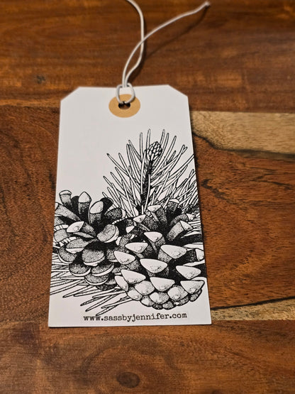 Wintery Nature Themed Holiday Gift Tags (Double Sided, Set of 5)