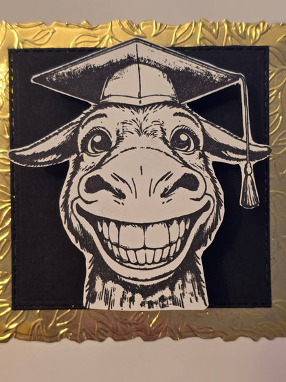 "Congratulations SMARTYPANTS" Handmade Graduation Card (with wobbly spring action effect)