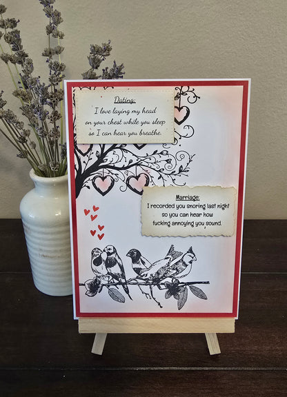 ...I recorded you snoring last night (Sweary Handmade Anniversary Card)