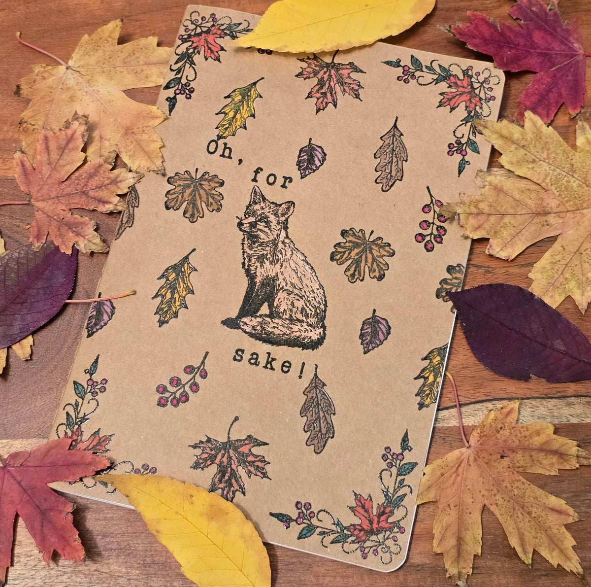 Oh, for fox sake! Coordinating Handmade Bookmark and Notebook Set