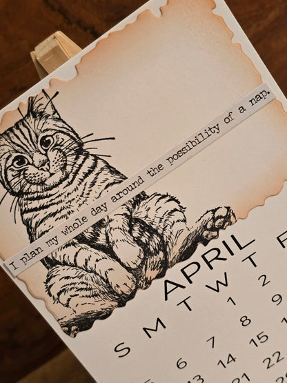 "Animals with Attitude" 2026 Desktop Calendar (Small) - Easel sold separately