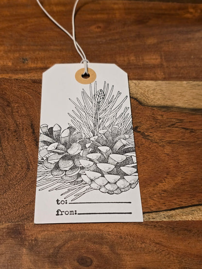 Wintery Nature Themed Holiday Gift Tags (Double Sided, Set of 5)
