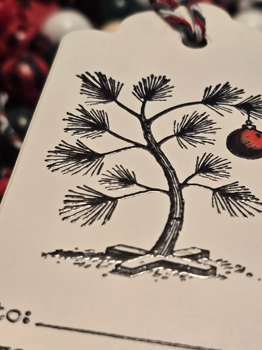 Charlie Brown Christmas Tree Gift Tag (individual, white, 20 available)
