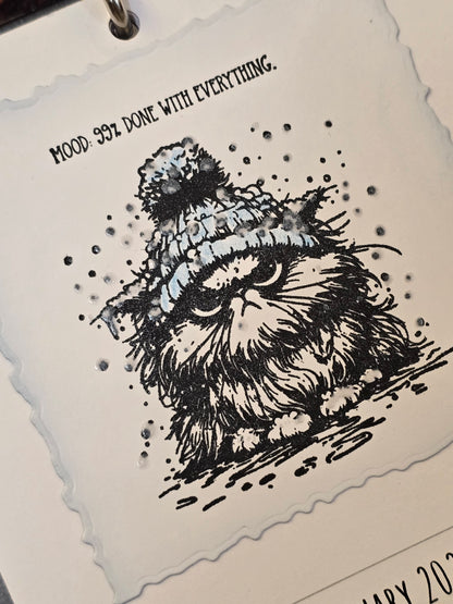 "Pissy Kitty" 2026 Hanging Calendar (Magnetic Hanger Hook Included)