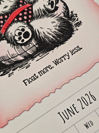 "Pissy Kitty" 2026 Hanging Calendar (Magnetic Hanger Hook Included)