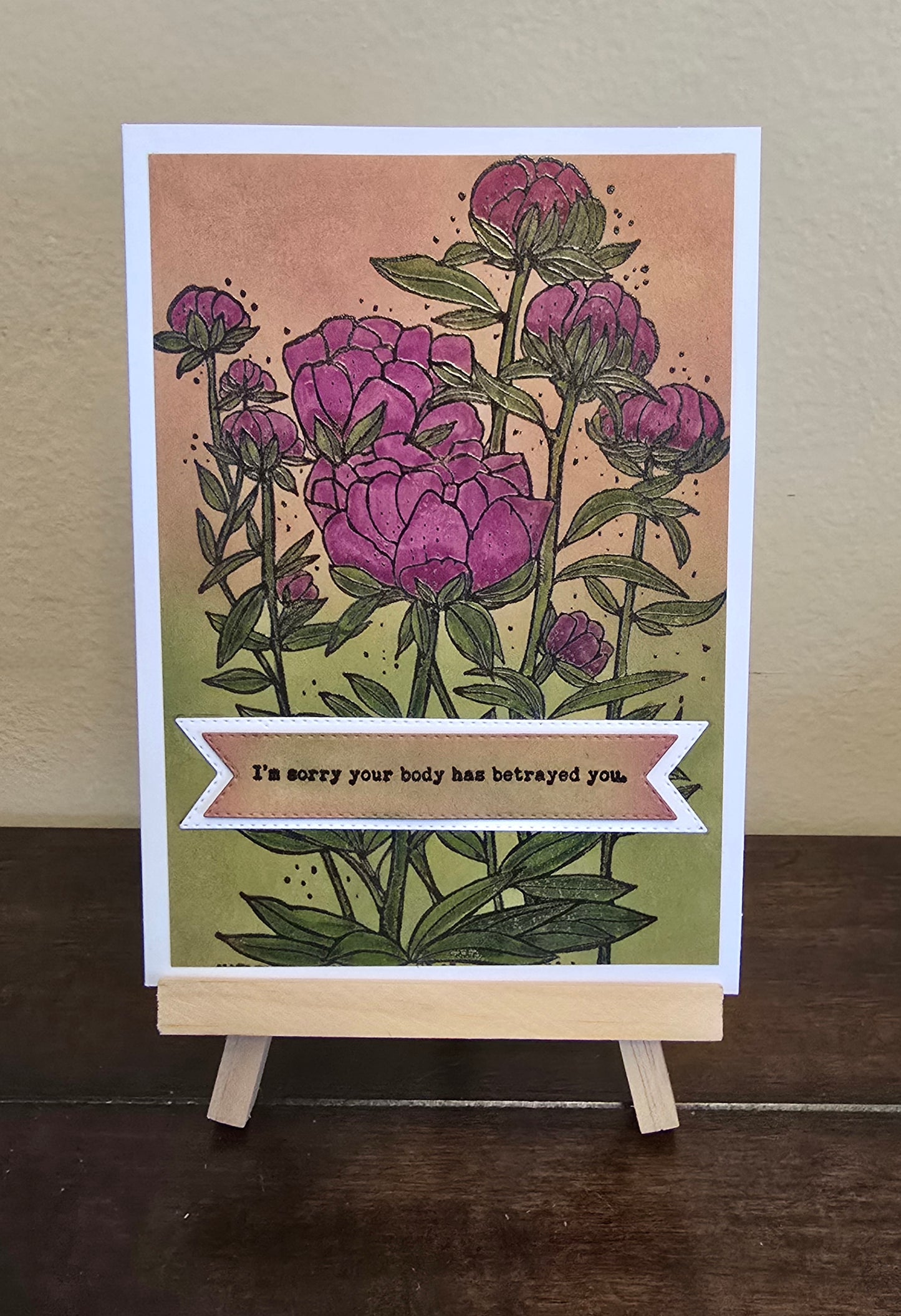 "I'm sorry your body has betrayed you. Get better quick. We've got shit to do!" Handmade Get Well Card