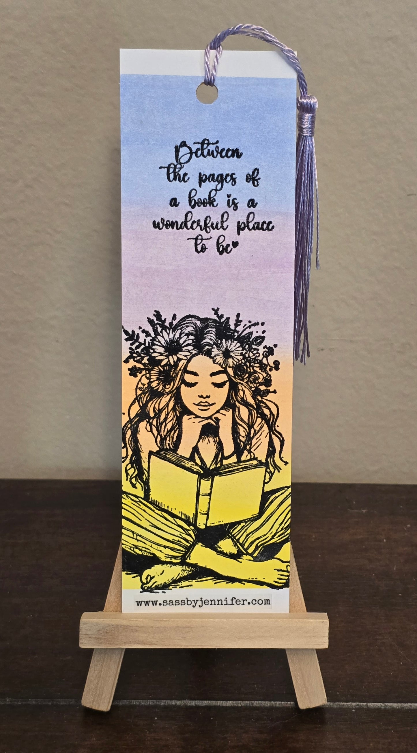 "Between the pages of a book is a wonderful place to be." Watercolor Bookmark