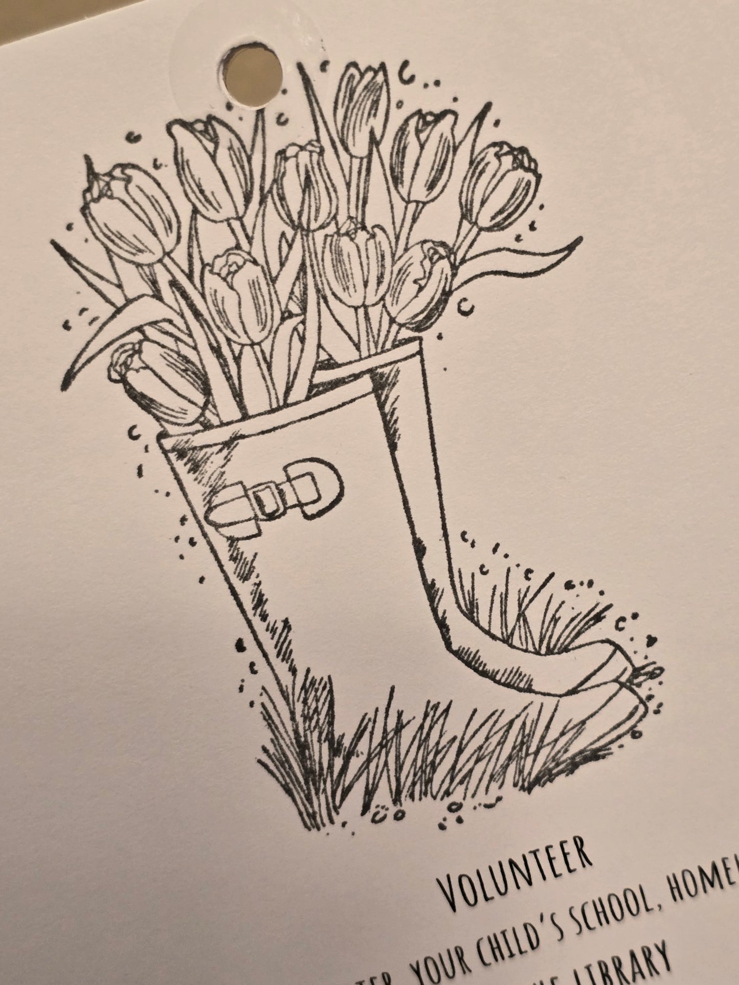 Bucket List Calendar (undated) - Simple Black & White (Magnetic Hanger Hook Included)