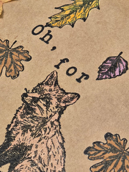Oh, for fox sake! Coordinating Handmade Bookmark and Notebook Set